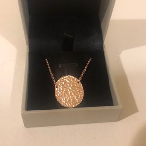 Rose gold hammered pendant